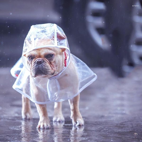 Hundekleidung 1pcs kleine Regenmantel Eva reine Farbtransparenz Einfachheit wasserdichte Kapuzekleidung Haustierprodukte Hausgarten CW