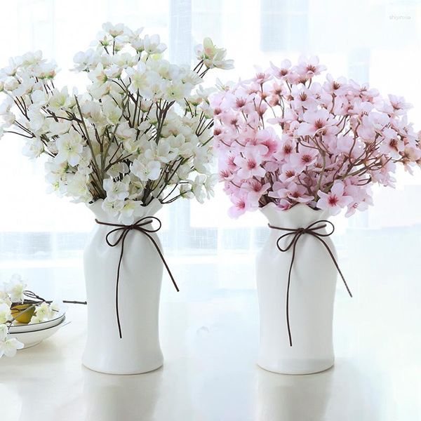 Dekorative Blumen 2pcs Künstliche Blumenbouquet Seidenpfirsichblüten Blossom Fake Plant Home Decor Wedding Decoration