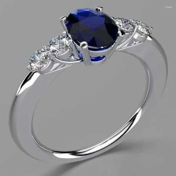 Eheringe Mode romantische Sapphire Kreative weibliche Ringprinzessin Liebesgröße 6-11