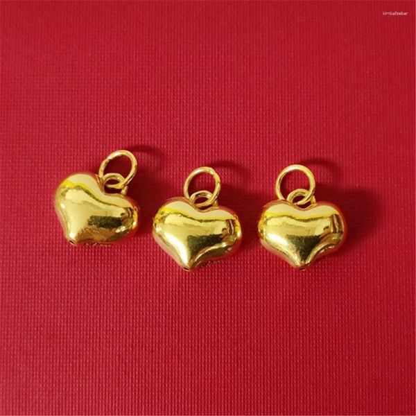 Pedras preciosas puras 999 24k Mulheres de ouro amarelo Lucky gordy Heart Pinging 0,5-0.7g