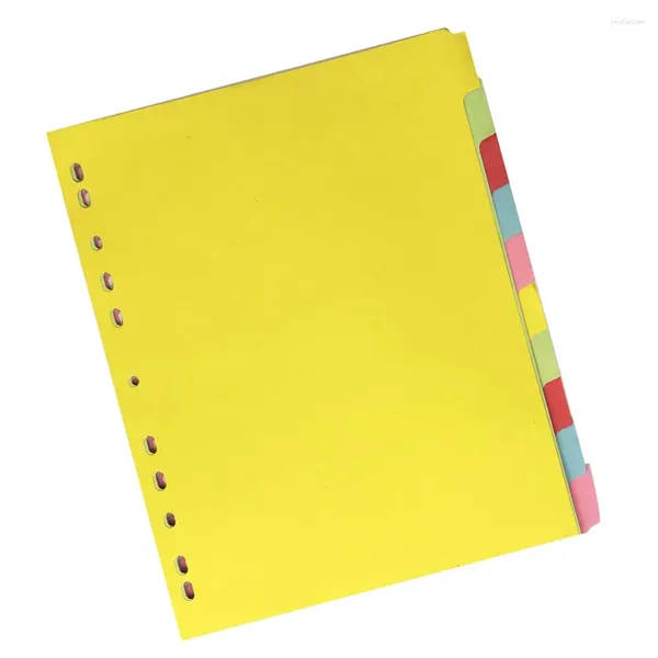 Ordine colore della carta A4 Divisori di dimensioni Etichette 11 fori indice colorato Pagina Scheda Classificazione del documento Organizzatore