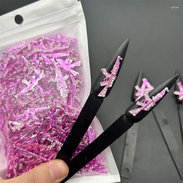 Nagelkunstdekorationen 10pcs/5pcs Multi -Legierung Diamond Charms 3D Glitter Strass Juwely DIY Pink Waffenzubehör Maniküre