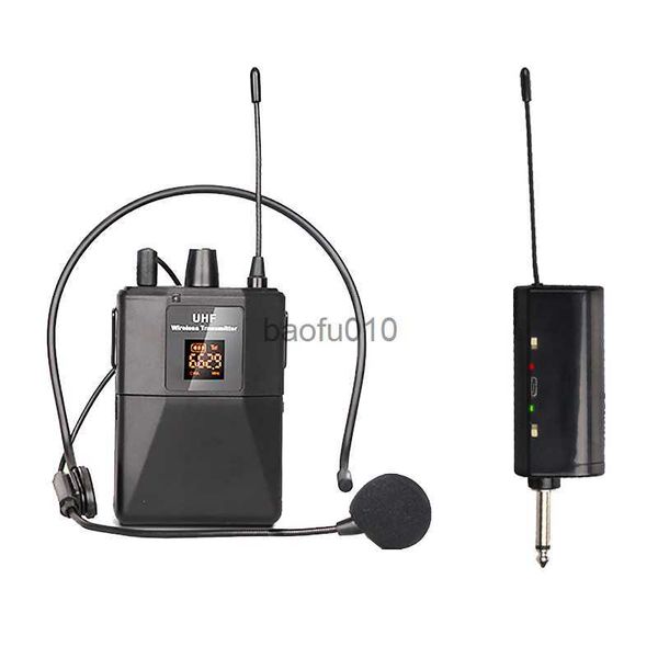 Mikrofone UHF Wireless Headset -Mikrofon mit Sendernempfänger LED Digital Display -Bodypack -Sender zum Unterrichten von Live -Performance HKD230818