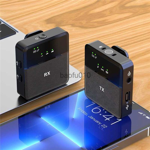 Microfoni 2,4 g di trasmettitori di sistemi microfoni Lavalier wireless+clip ricevitore su microfono con cavo audio TRRS da 3,5 mm per la fotocamera per smartphone HKD230818