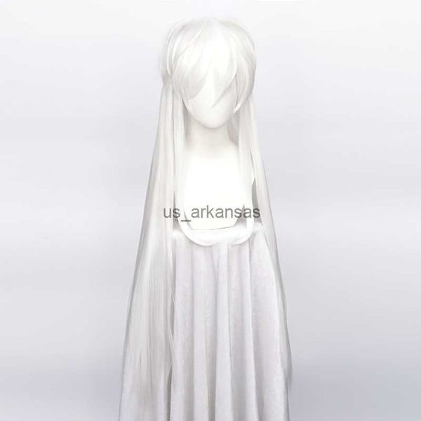 Synthetische Perücken Inuyasha Sesshoumaru Cosplay -Perücken 100 cm Langweißstil hitzebeständiger synthetischer Cosplay -Kostüm -Perücken Haar + eine kostenlose Perückenkappe HKD230818