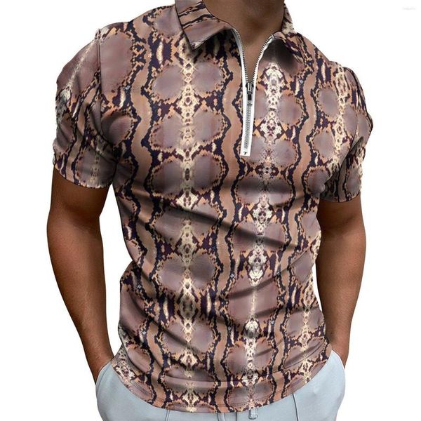 Polos da uomo T-shirt casual in pelle di serpente retrò caglie da stampa antage camicie vintage estate a maniche corte design abbigliamento di grandi dimensioni