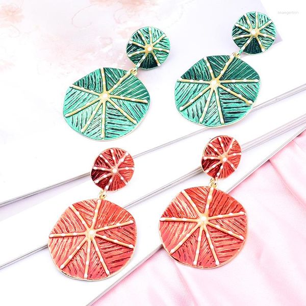 Brincos de garanhão geométrico estrela -mar redondo para mulheres coreanas esmalte de charme jóias jóias meninas presentes de festa por atacado
