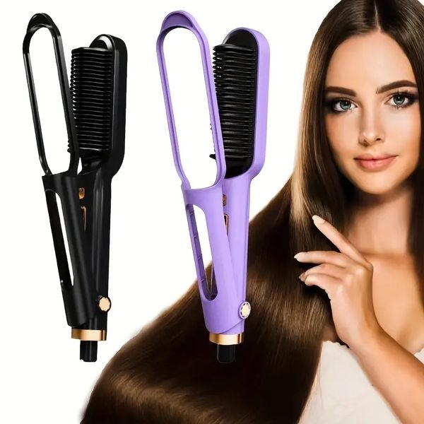 NEUE DOULE -PRE -PRE -PRE -PRO -Elektroheizungsklemme - Curll -Haar ohne Beschädigung - LCD -Display -Clip - Straight Hair Comb Lazy Frisur Styler