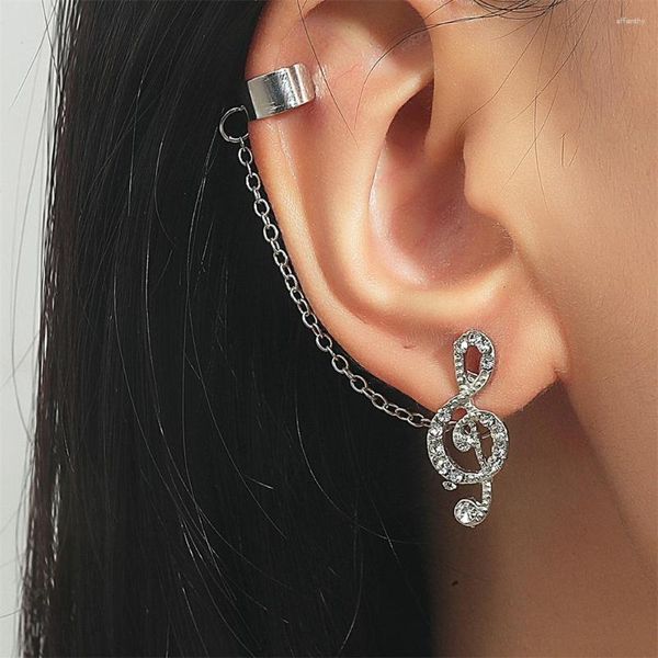 Brincos Dangle Note musical Zircão para mulheres Trendy Corean Style Studs Studs Jóias Clipes Acessórios de festa Presente