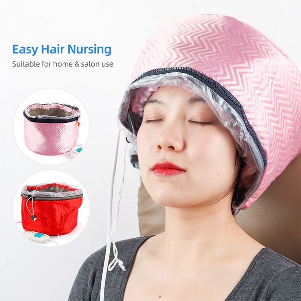 Schneiden von Cape Electric Hair Wärmebehandlung Schönheit Dampfer Spa Nähre Haarpflege Kappe wasserdichte Anti-Elektrik-Kontrolle Heizung Backed OI 230818