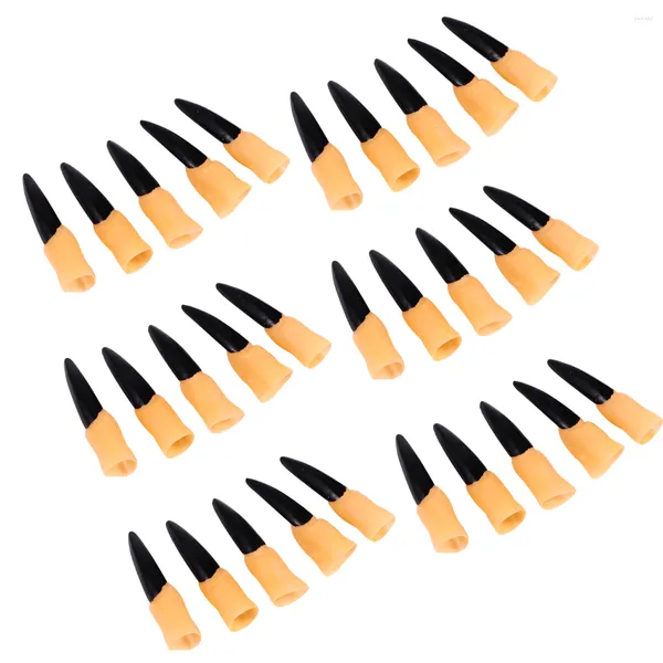 Falsche Nägel 30 PCs Finger Cots Halloween Zombie Finger Nail Cosplay Requisiten Horror Kostümzubehör