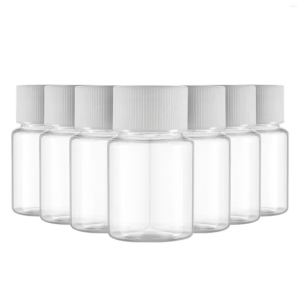 Garrafas de armazenamento 10pcs Tamanho do deslocamento Plástico parafuso transparente Recipientes recicláveis ​​para líquidos em pó (30 ml)