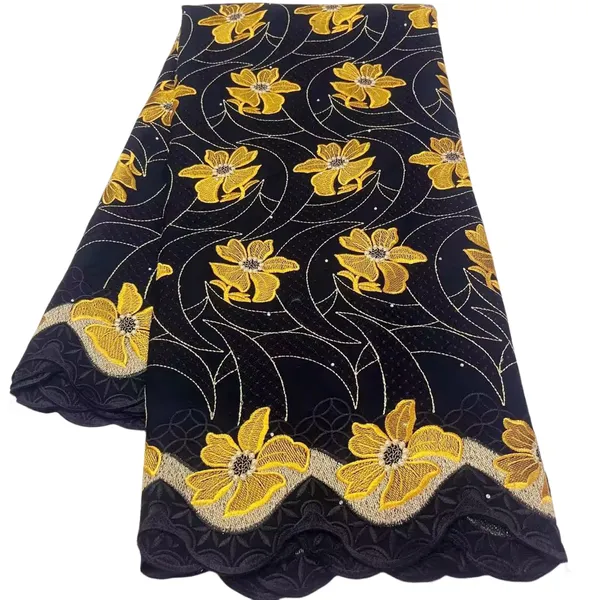 KY-5071 Изысканная хлопчатобумажная ткань 5 ярдов нигерийца в продаже швейцарская кружевная кружевная ткань, вышитая женские, банкет-вечеринка, поездка на вечернее платье Осень 2023 г.