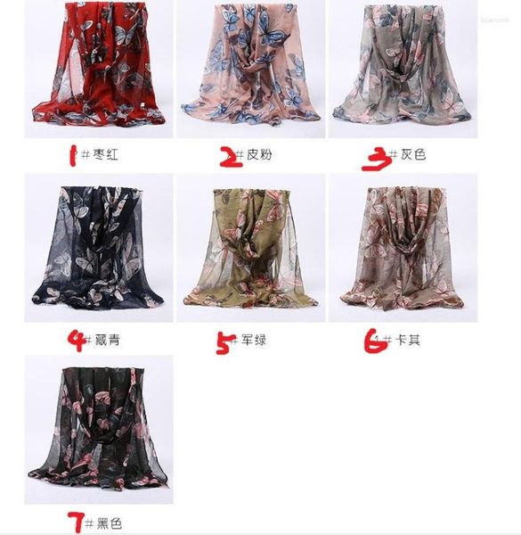 Lenços 500pcs/lote moda lindamente vintage butterfly print sfrawl shawl pashmina/borboleta