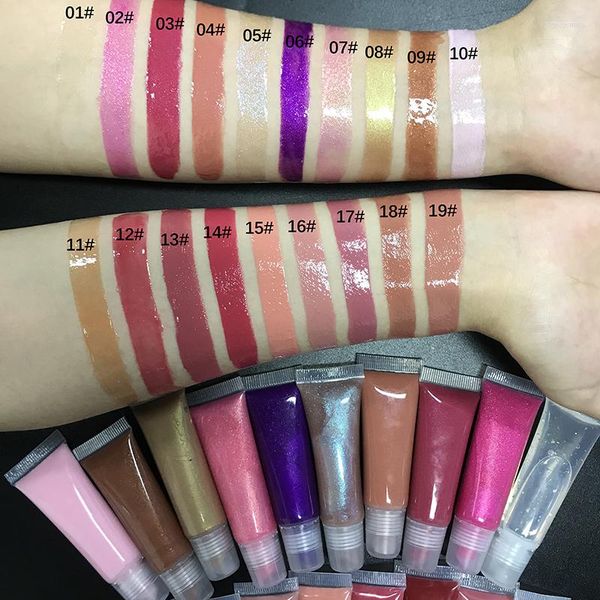 Lip gloss 40pcs a margine privato lucidogloss all'ingrosso idratante idratante per il trucco per il trucco per il rossetto liquido olio rosa trasparente rosa scatola rosa trasparente