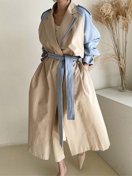 Casacos de trincheira feminina venda outono casaco de inverno lapela feminino quebra -vento de manga longa lady tendência
