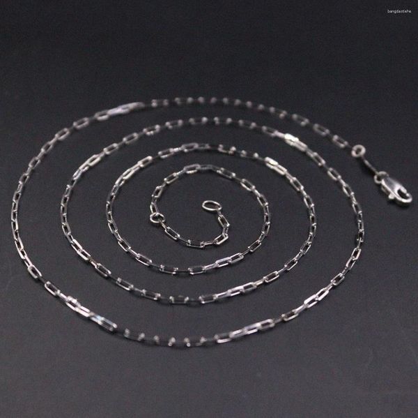 Цепочки Real Platinum 950 Ожерелье Женская Женская Женская 1,5 мм Сплошная кабельная цепь 22 -дюймовая шейновая марка PT950 Подарок