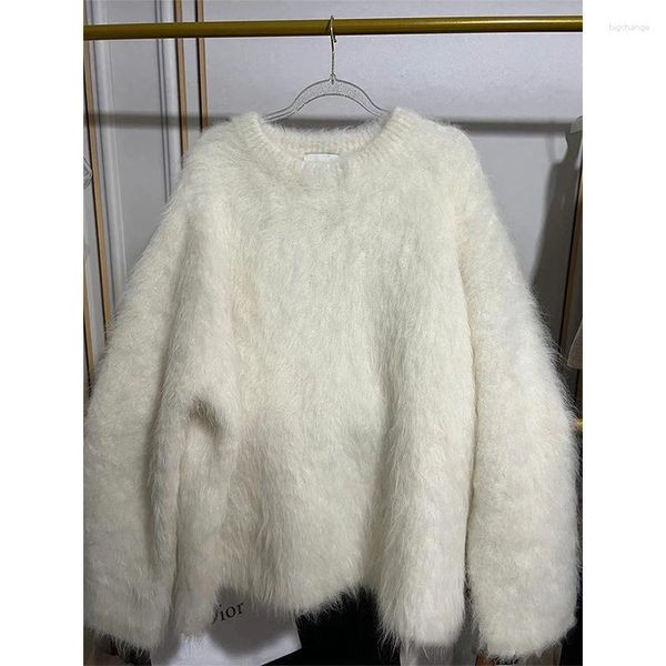 Maglioni femminili maglione da donna autunno inverno inverno color o-collolo o scollo sciolto comodo comodo innoto bianco velluto in velluto in velluto femmina