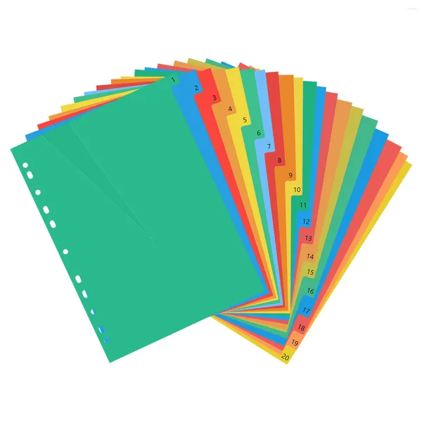 Seiten A4 Binder Dividers Bezeichnungen Ordner Kunststoff Tabs Buntes Notebook gefärbt