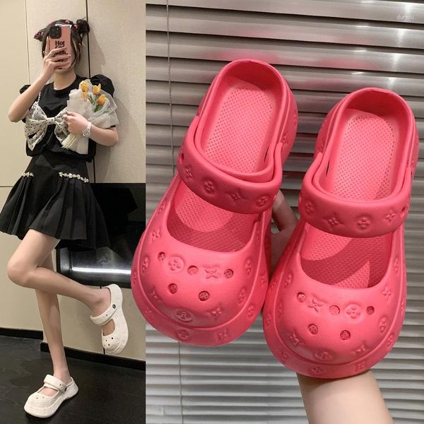 S Sandalen Mary Sommer Jane Mode Girls Outdoor Dicker Sohle Nicht -Slip -Frauen S Hausschuhe süße Cartoon Langlebige Frau Strandschuhe pro Schuh 393 Andal Fahion Mädchen pro Hacke Hoe