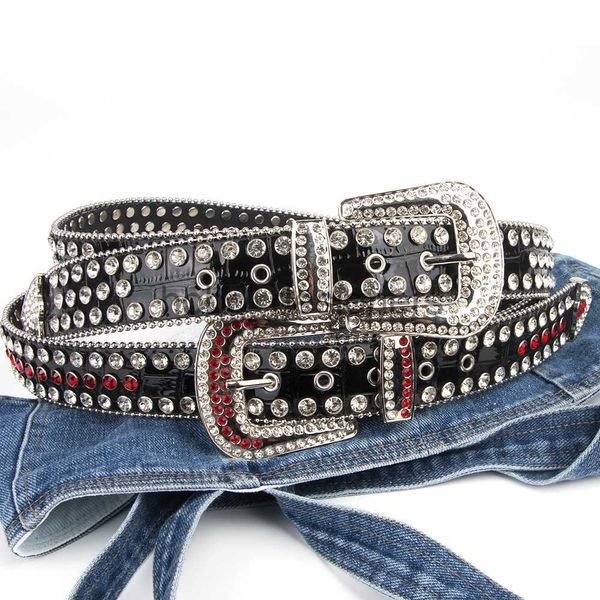 PU LAUCH CAUGILL Cowgirl Rhinestone Strass Stud Belts Luxury Silver Bad Chain bling ceinture Crystal Strap cienty x0818