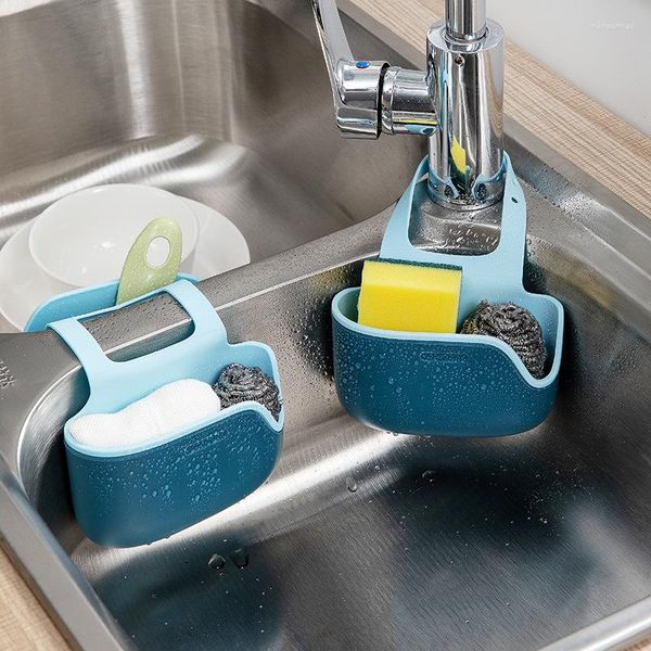 Cesti di stoccaggio Portable Casa appesa Discussione Schermo cestino utensili da bagno cucina piatto di spugna porta lavello sapone cocina