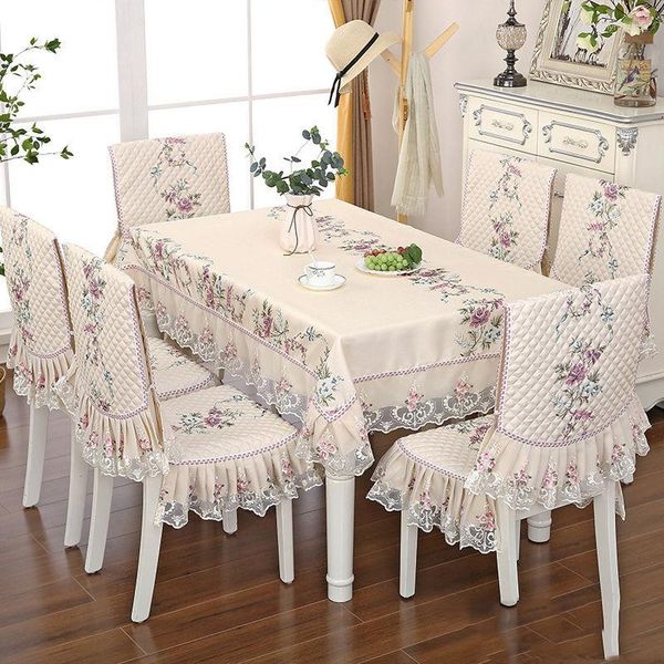 A cadeira de jantar de mesa tampa para casa anti-Dirty almofada poliéster algodão retangular toneladas de mesa para cobertura decorativa de conjunto