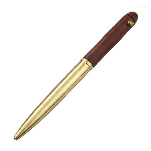 Ruota la penna in perline in legno in metallo Scrivi Olio Olio Firma Studente di cancelleria Penne carine per la scrittura