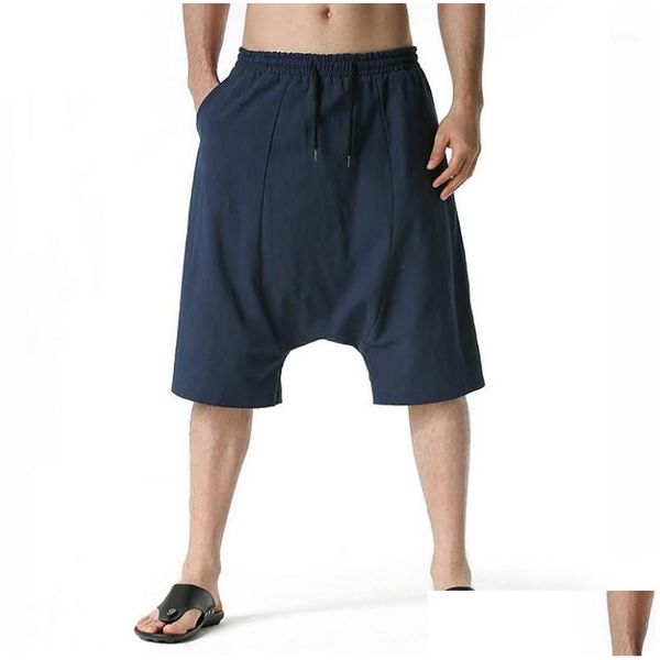 Bolsos masculinos de shorts masculinos casuais dstring grotch grotch de calça de harém de harém de harém retro estilo voador de mouse entrega appare dhaw3