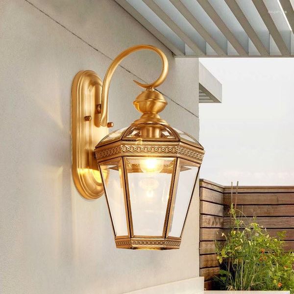 Lampada da parete Giardino Vintage Glass Glass Ombra Light E27 Arandela Lighting Outdoor Balcony Balcony Waterroof Airple Courtyard Porch