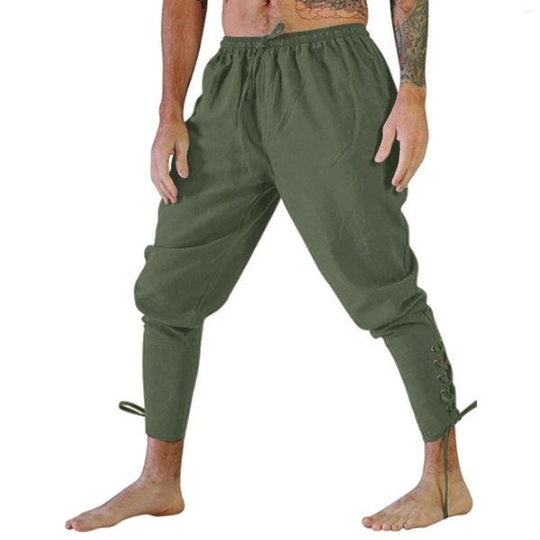 Herrenhosen Männer mittelalterliche Freizeithose Erwachsener Bein Verband losen Hosen Halloween für das Cosplay -Kostüme des Menschen Overalls