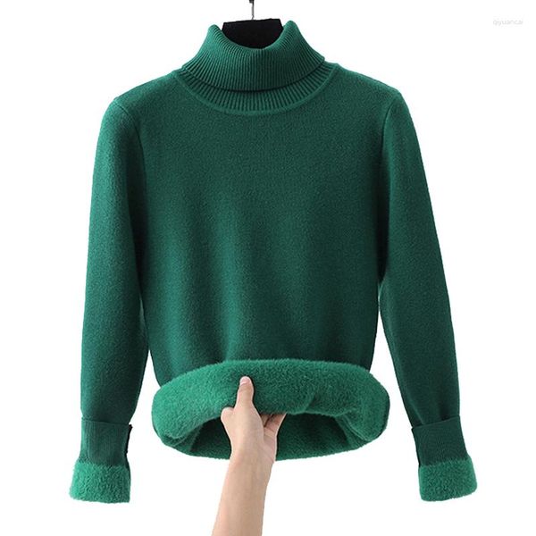 Kadın Sweaters Gigogou M-XL Kalın Sıcak Kürk Kış Süvarisi Kadın Bıkıksız Külif Külük Üst Yumuşak Kadın Jumper Sonbahar Giyim