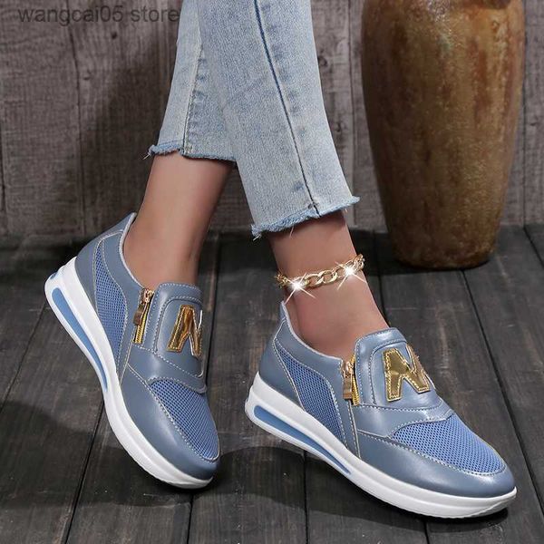 Scarpe eleganti donne sneaker casual m con cerniera stampata con cerniera più taglia scarpe vulcanizzate Zapatillas Mujer un sapore Plataforma Feminino T230818