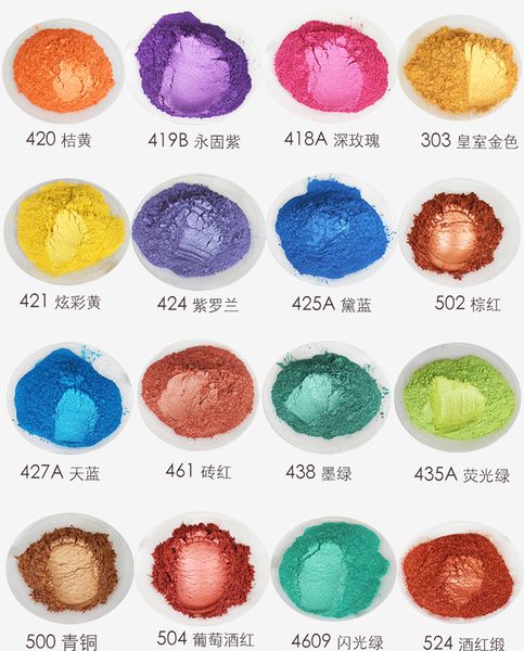 Çivi parıltı renkli inci toz pigment göz farı cilası mika meçik kozmetik flaş toz boya sabunu 230816