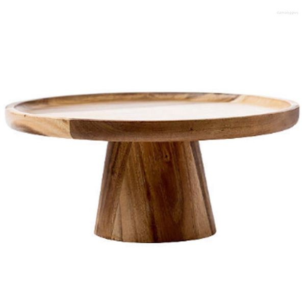 Teller Japan Stil High Stand Hölzer Kuchenplatte Kreative Servierschalen Mehrzwecke Eco Holzdesserts Früchte Tably Home Decor Stora