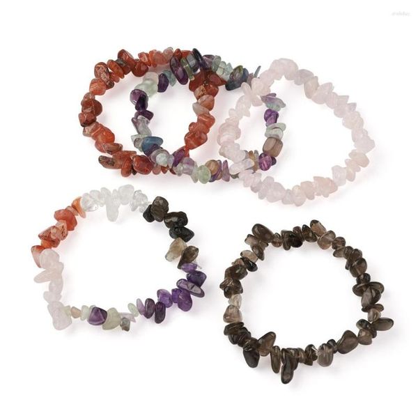 Strand 5pcs Mixed Natural Stone Chip perline energetiche Energia braccialetti di elasticità cristallina per donne regalo di gioielli di alta qualità