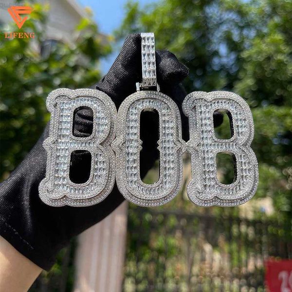 Fabrikpreis Streetstyle faszinierte Flammen 925 Silber Zirkon eingelegtes Bob Muster Halskette für Rapper New Mode