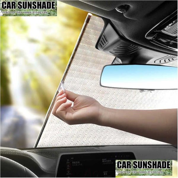 Auto Sonnenschild UV Visierschild Einziehbarer Sonnenschatten Beschützer Parasol Frontfenster ER Vorhänge Innenscheibenschutz Drop de dh3mn