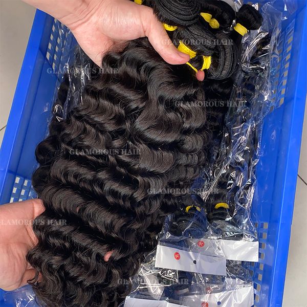 Wave di corpo profonda all'ingrosso 100% REMY REMY Virgin Human Hair Bundles 3 pezzi di alta qualità peruviana ondata peruviana innad -cambogiana Virgin Hair Extensions