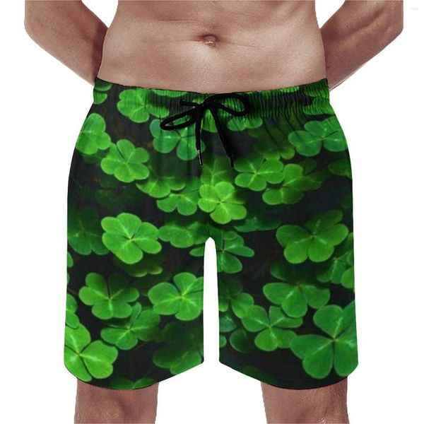 Shorts masculinos São Patrick Board Summer Summer Happy Paddys Shamrocks Running Beach Men Confortável Design Vintage Swim Turnks