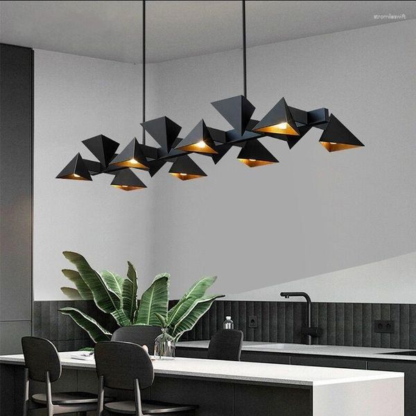 Kronleuchter Moderne kreative LED-Pendelleuchte zum Aufhängen, geometrischer Metallrahmen, einfache Persönlichkeit, Tischbar