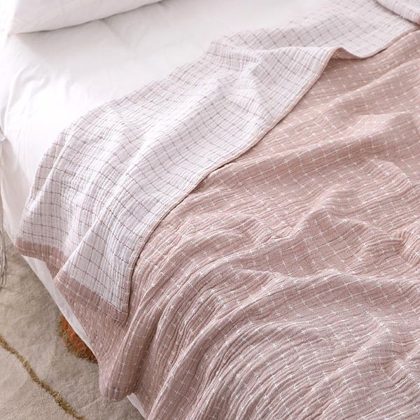 Decken japanischer Stil werfen Decken Nickerchen Frühlings- und Sommerblätter dünne Klimaanlage Quilt Baumwolltuch verdickt