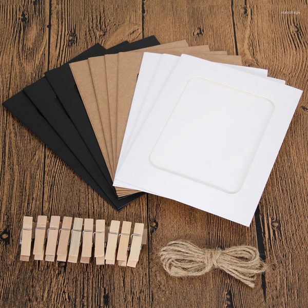 Frames 10pcs DIY PO Rahmen Holz Clip Papierbilderhalter Wanddekoration für Hochzeit 2023 Abschlussfeier -Stand Requisiten