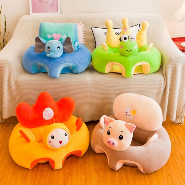 Plüsch Kissen Kissen süße Cartoon Babysofa Deckung lernen, Sitzplatz Fütterungsstuhl Kinderbaby -Sofa Haut Säugling Baby Sitzsofa ohne Baumwolle 230817