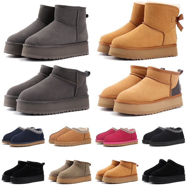 2023 Australia Designer Booties feminino Designer de botas Tasman Snow inverno Sheepskin Tazz Boots Fashion Ladies Tazz Plataforma Fels Slippers Classic Ultra Mini Booties