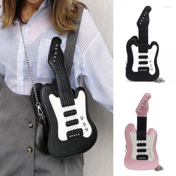 Abendtaschen Damen Umhängetasche Mini -Gitarre Form Crossbody Women Niedliche Messenger kreative Persönlichkeit pu