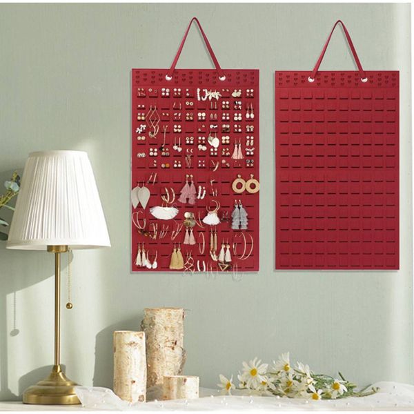 Neuheit Gegenstände Ohrringe Hanging Organizer Wandmontaged Himper Schmuckhalter Halskette Ring Display Weiche Filzspeichertasche Dekor für Frauen 230818