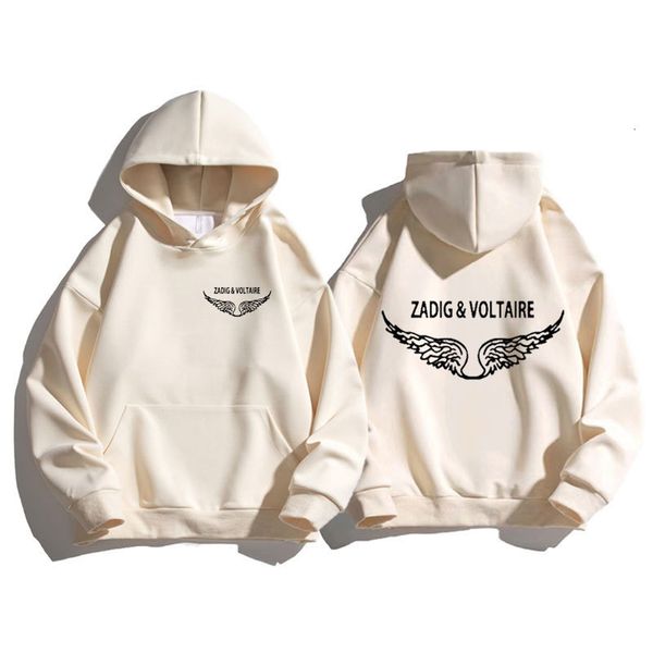 Толстовки для женских толстовок v Voltaire Zadigs Print Pullover Hoodie Spring осень -мужская толстовка Streetwear Unisex Hooded 230818