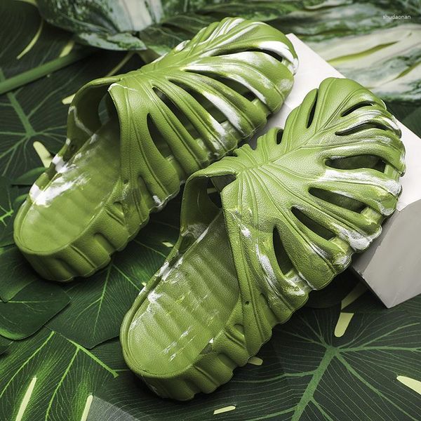 Pantofole 2023 Monstera Slides for Men Women Summer Outdoor Eva Soft Forest Camping Trend Unisex Beach Shoes Home Home