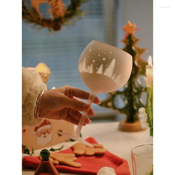 Scatola regalo per bicchieri da vino con sicurezza natalizia High Beauty Cup Bella ragazza Creativa Creativa Famiglia festeggiate Tall Glass